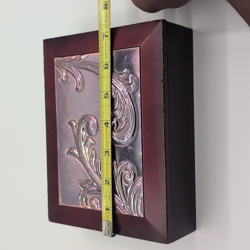 Elegant Decorative Wooden Trinket Jewelry Box with Silver Accents - Picture 9 of 10
